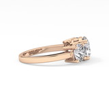 Round Three Stone Lab Grown Diamond Engagement Ring