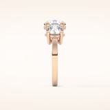 1.82 CT Round Shaped Three Stone Moissanite Engagement Ring
