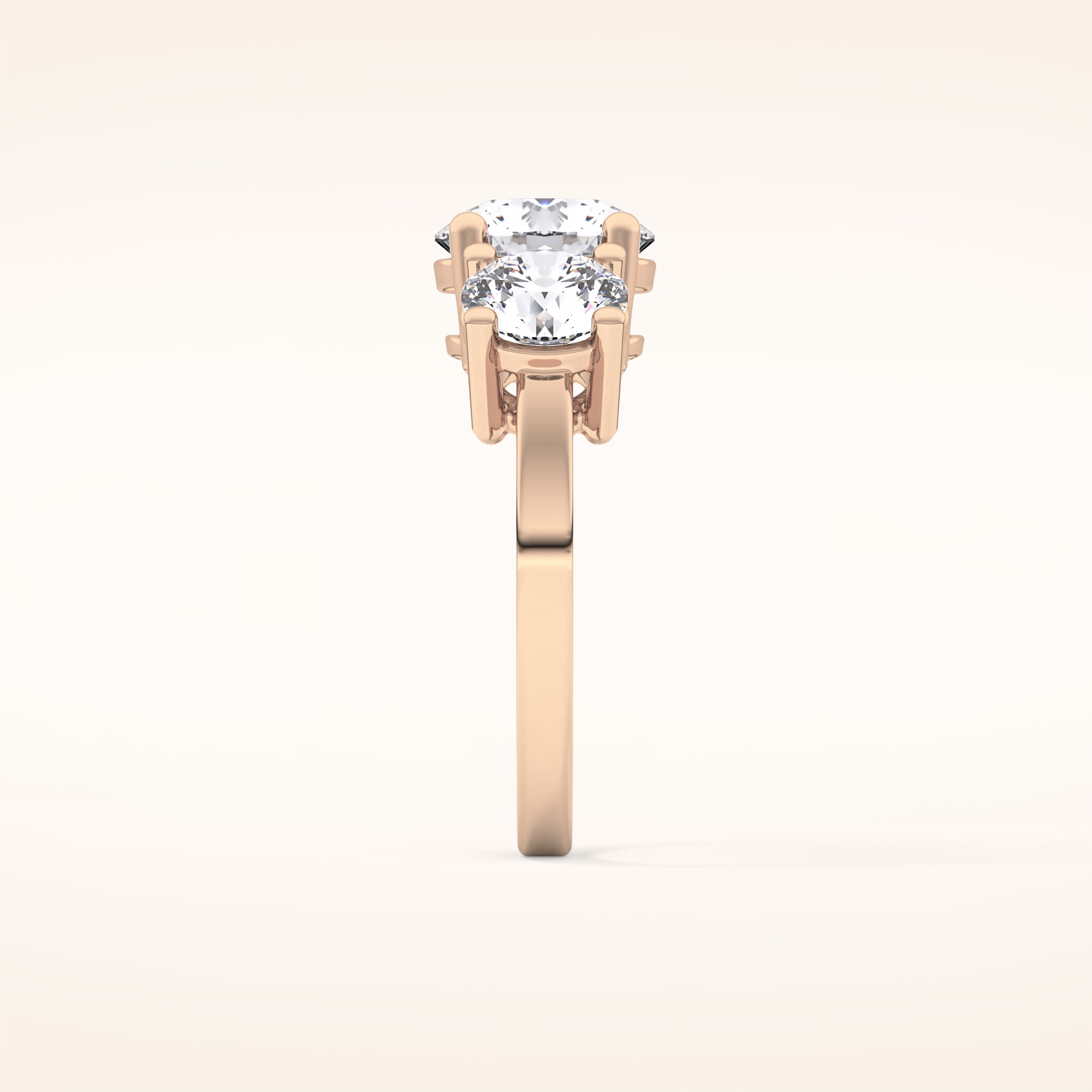 1.82 CT Round Shaped Three Stone Moissanite Engagement Ring