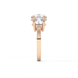 Round Three Stone Lab Grown Diamond Engagement Ring
