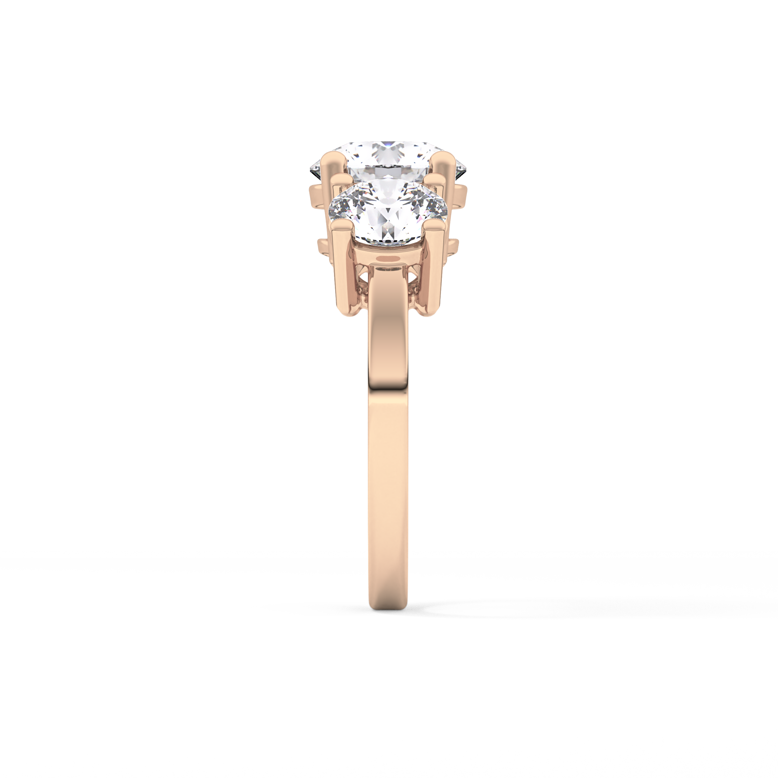 Round Three Stone Lab Grown Diamond Engagement Ring