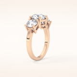 1.82 CT Round Shaped Three Stone Moissanite Engagement Ring