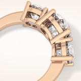 1.82 CT Round Shaped Three Stone Moissanite Engagement Ring