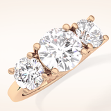 1.82 CT Round Shaped Three Stone Moissanite Engagement Ring