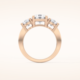 1.82 CT Round Shaped Three Stone Moissanite Engagement Ring
