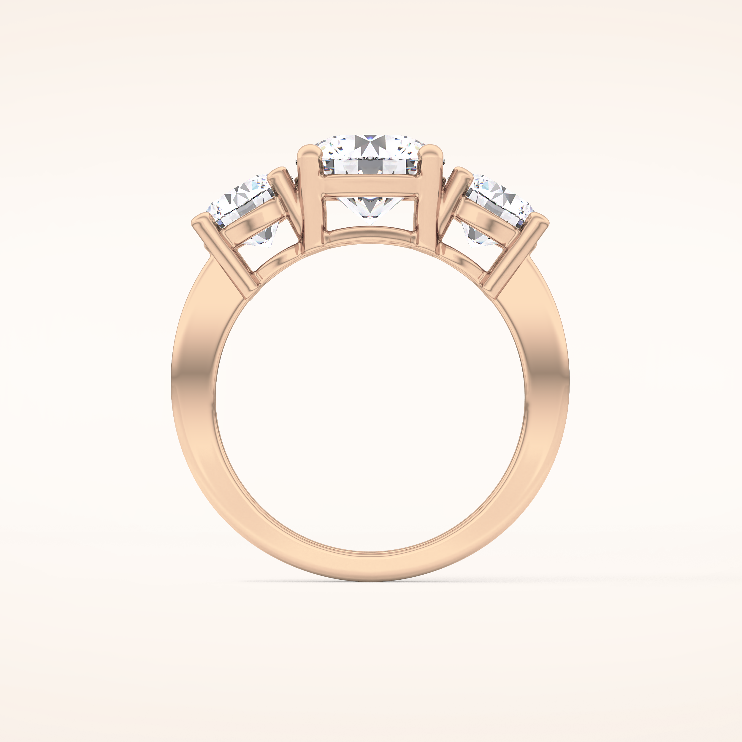1.82 CT Round Shaped Three Stone Moissanite Engagement Ring