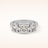 1.82 CT Round Shaped Three Stone Moissanite Engagement Ring