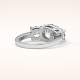 1.82 CT Round Shaped Three Stone Moissanite Engagement Ring