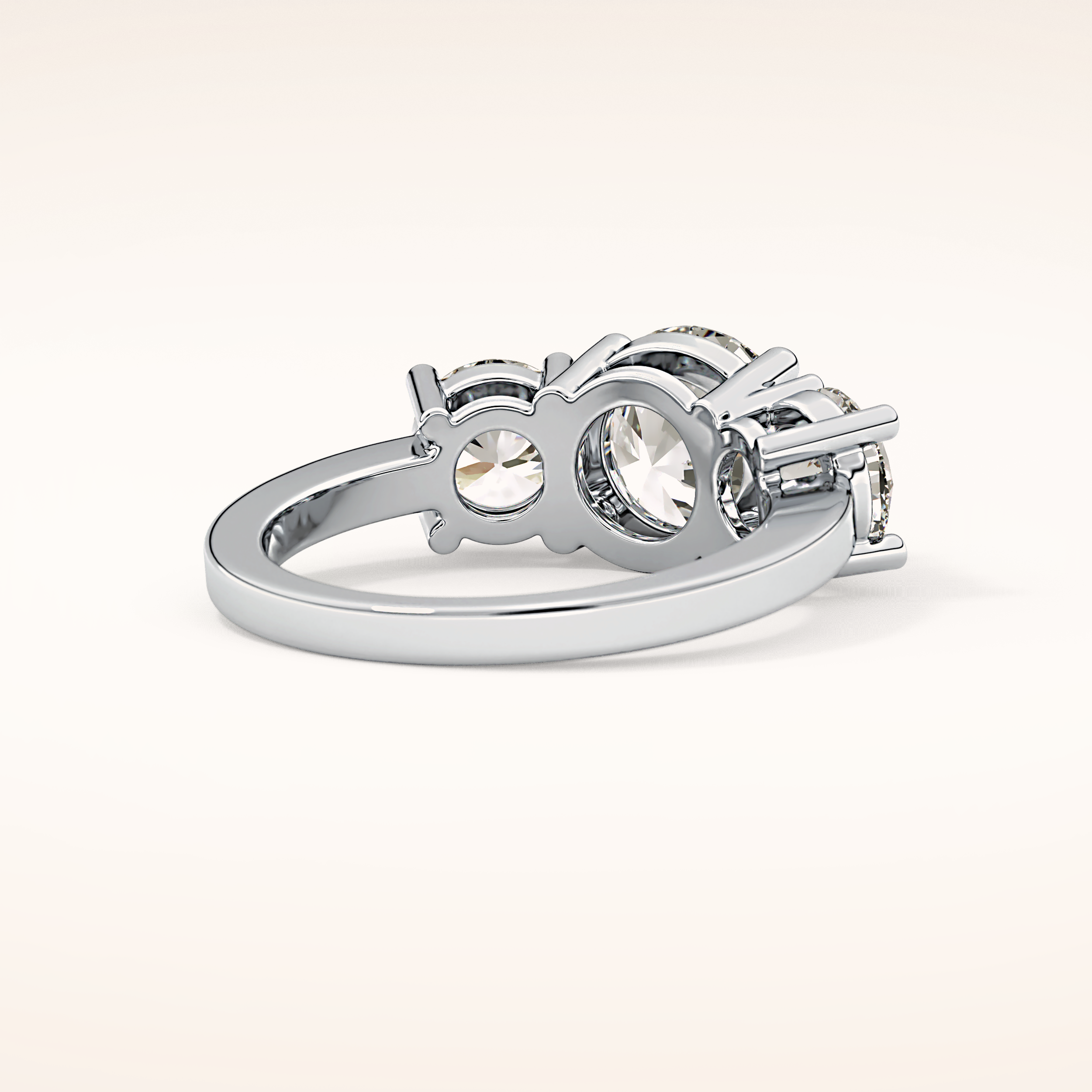 1.82 CT Round Shaped Three Stone Moissanite Engagement Ring
