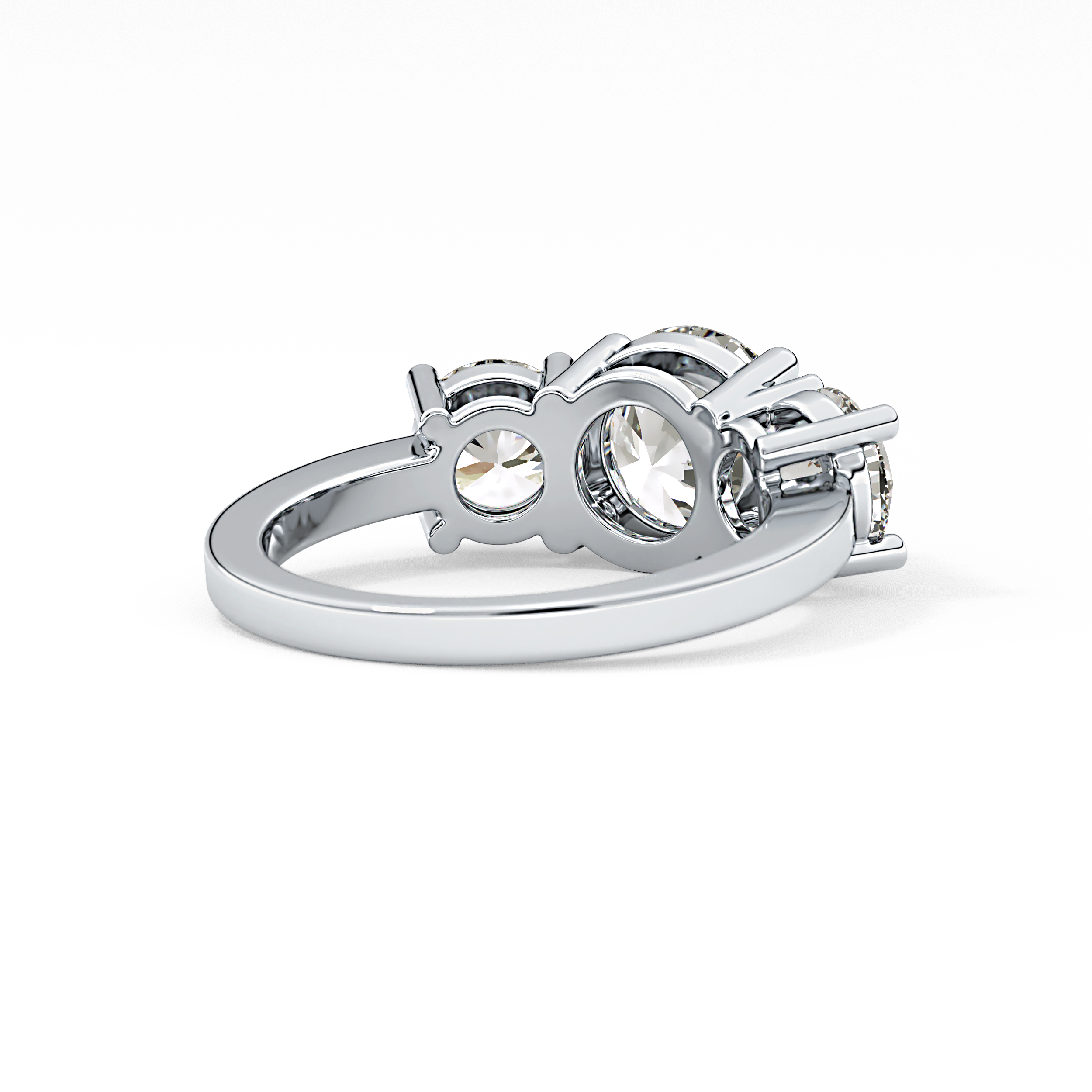 Round Three Stone Lab Grown Diamond Engagement Ring