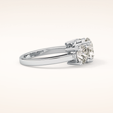 1.82 CT Round Shaped Three Stone Moissanite Engagement Ring