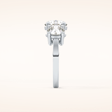 1.82 CT Round Shaped Three Stone Moissanite Engagement Ring