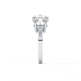 Round Three Stone Lab Grown Diamond Engagement Ring