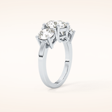 1.82 CT Round Shaped Three Stone Moissanite Engagement Ring