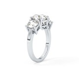 Round Three Stone Lab Grown Diamond Engagement Ring