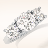 1.82 CT Round Shaped Three Stone Moissanite Engagement Ring