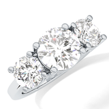 Round Three Stone Lab Grown Diamond Engagement Ring