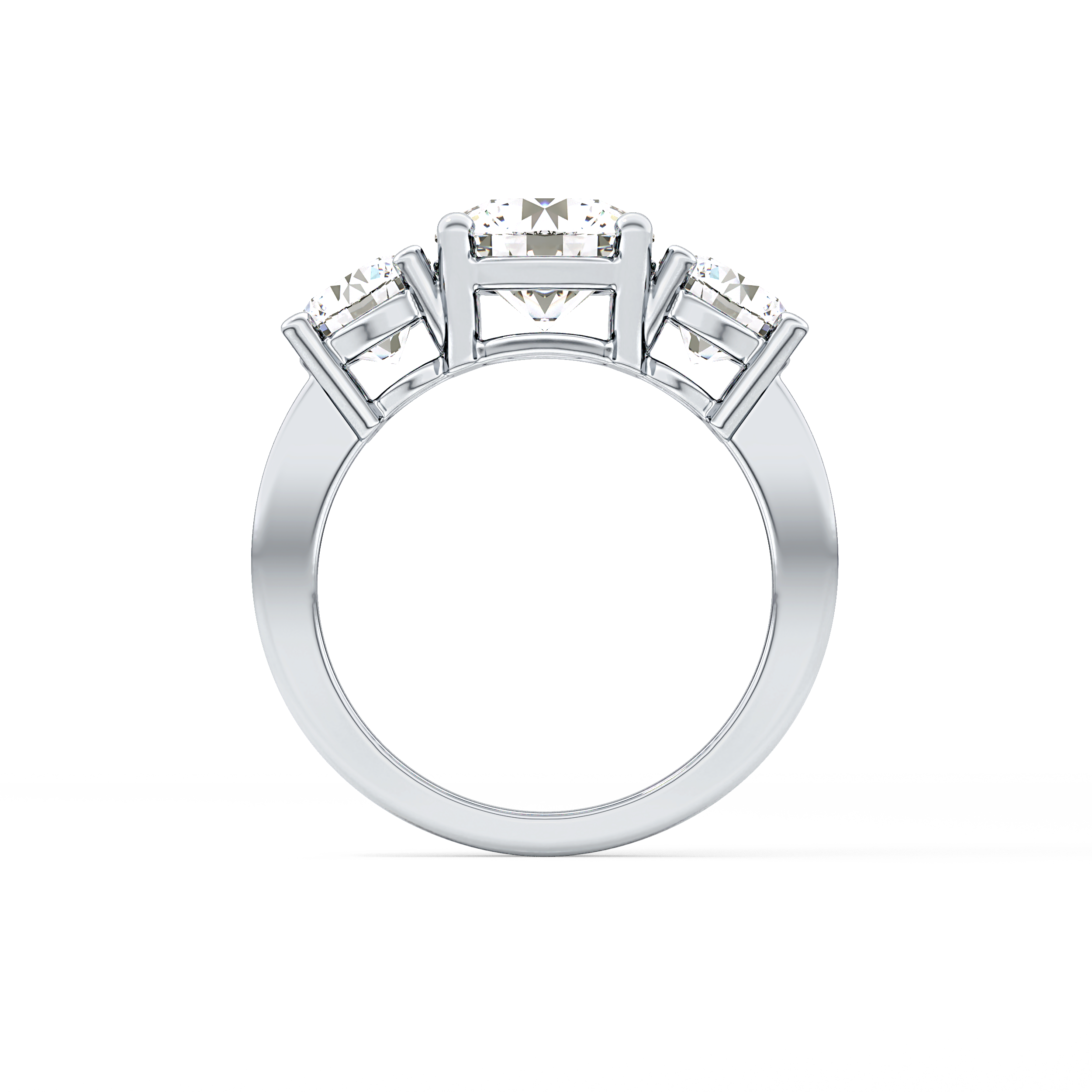 Round Three Stone Lab Grown Diamond Engagement Ring