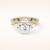 3.28 CT Hexagon Shaped Cluster Moissanite Engagement Ring