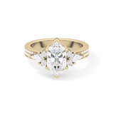 Hexagon Cluster Lab Grown Diamond Engagement Ring
