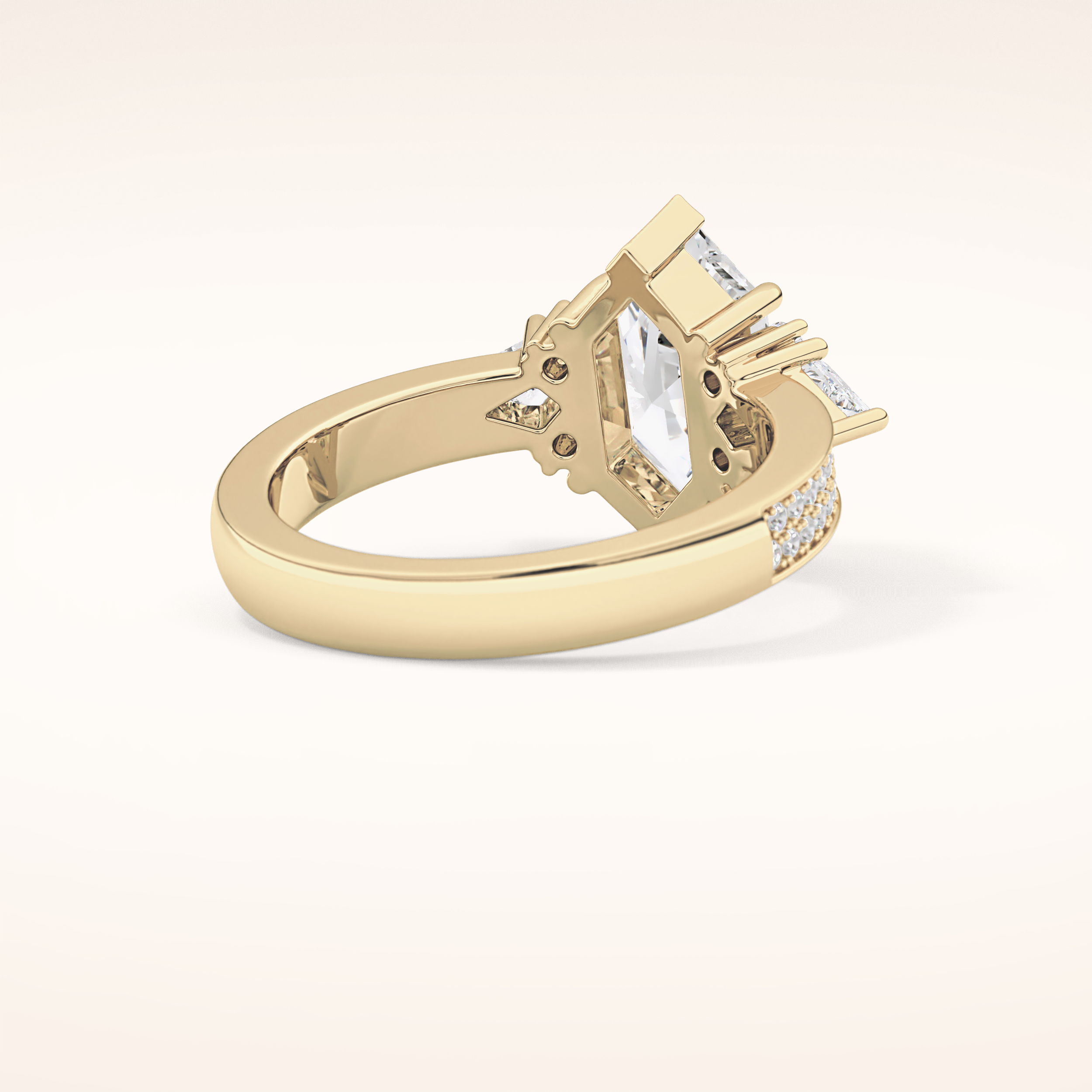 3.28 CT Hexagon Shaped Cluster Moissanite Engagement Ring