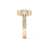 Hexagon Cluster Lab Grown Diamond Engagement Ring