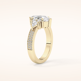 3.28 CT Hexagon Shaped Cluster Moissanite Engagement Ring