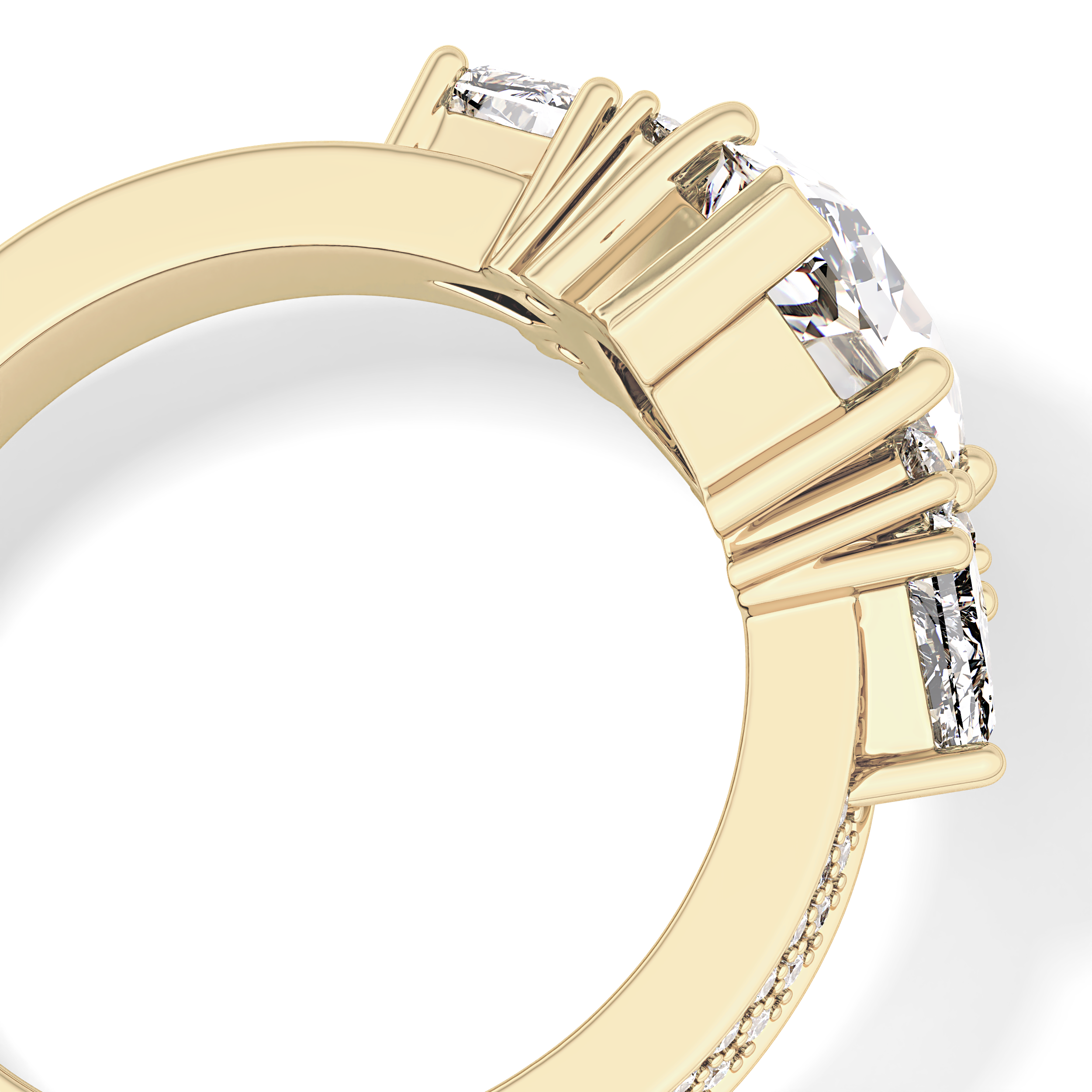 Hexagon Cluster Lab Grown Diamond Engagement Ring