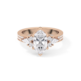 Hexagon Cluster Lab Grown Diamond Engagement Ring