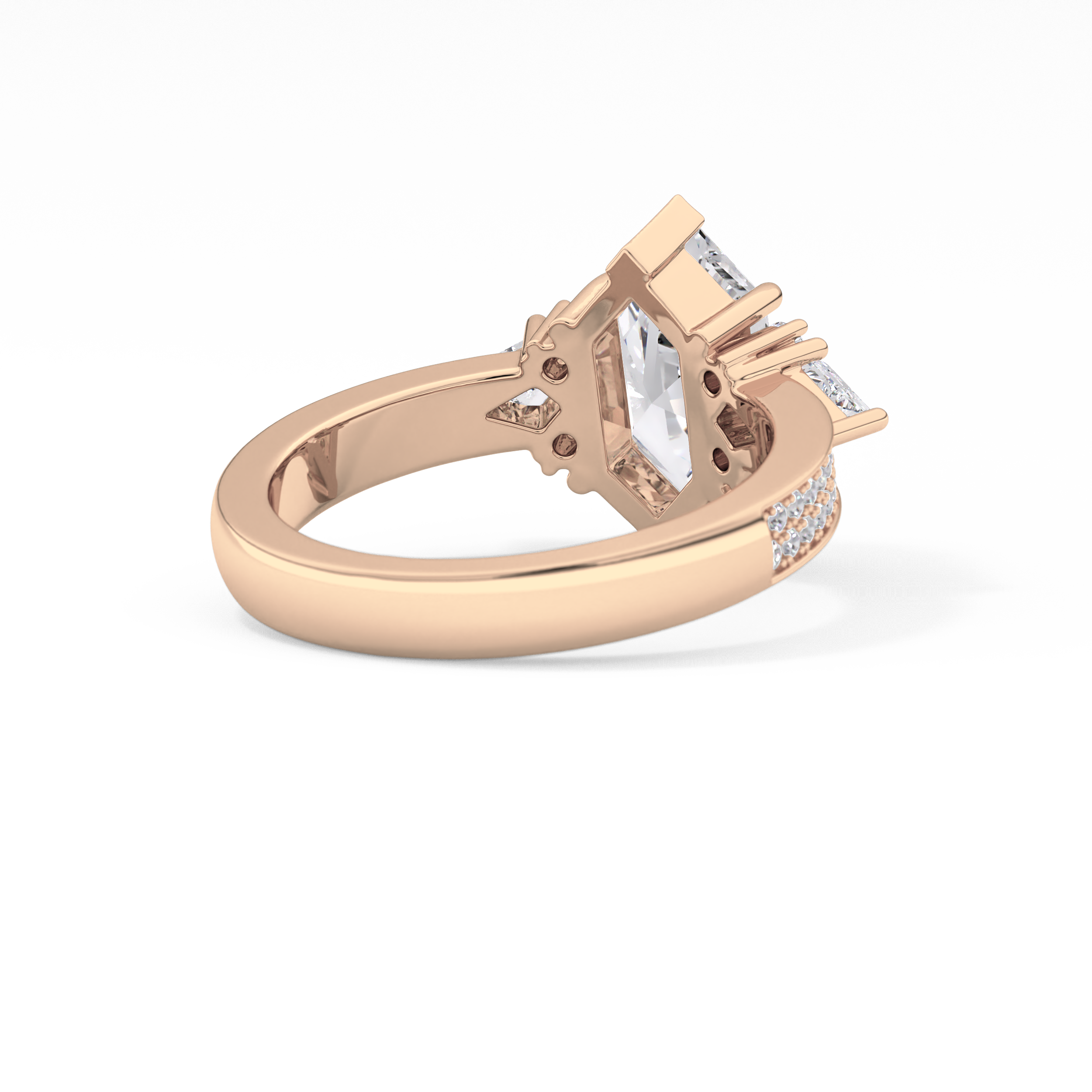 Hexagon Cluster Lab Grown Diamond Engagement Ring