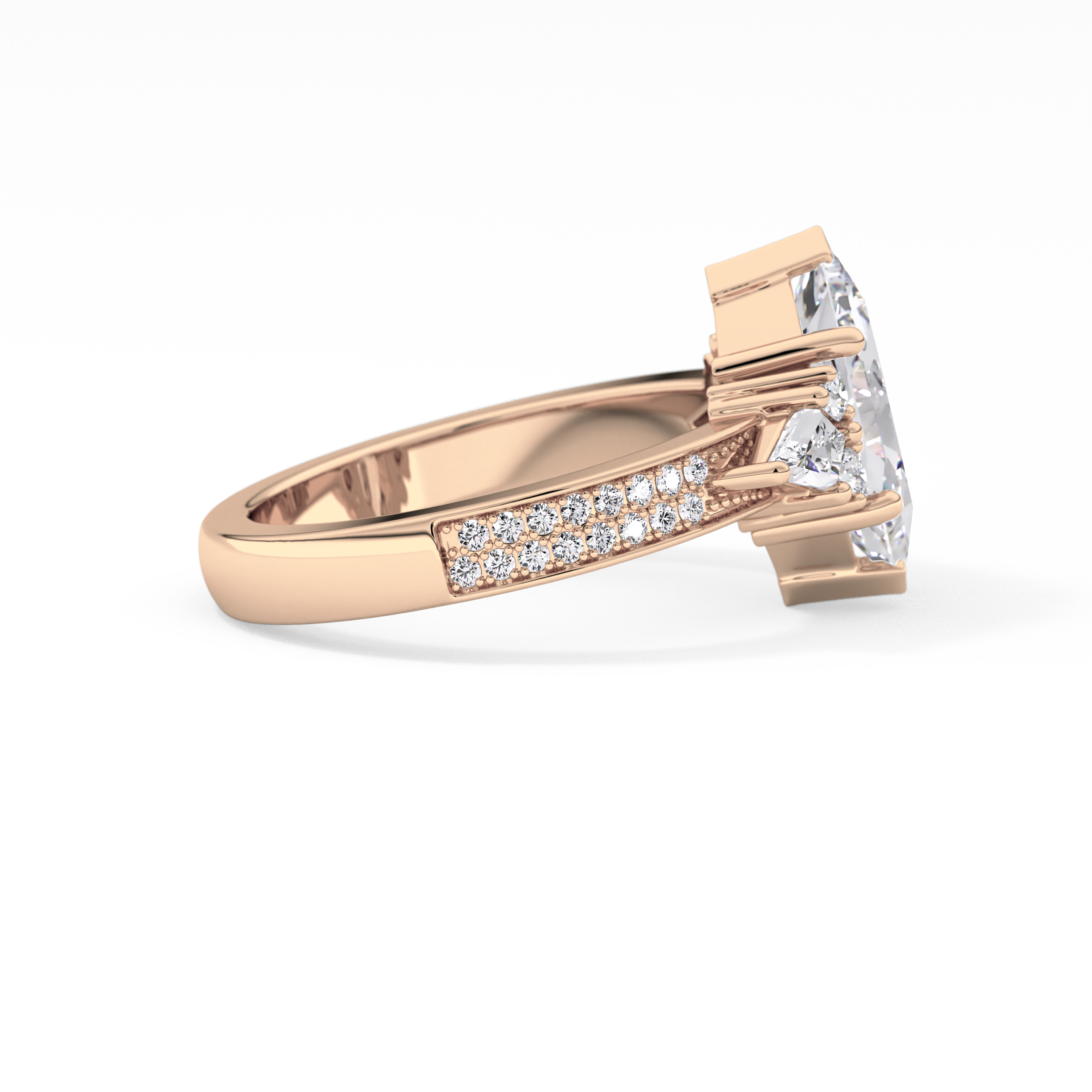 Hexagon Cluster Lab Grown Diamond Engagement Ring