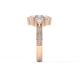 Hexagon Cluster Lab Grown Diamond Engagement Ring