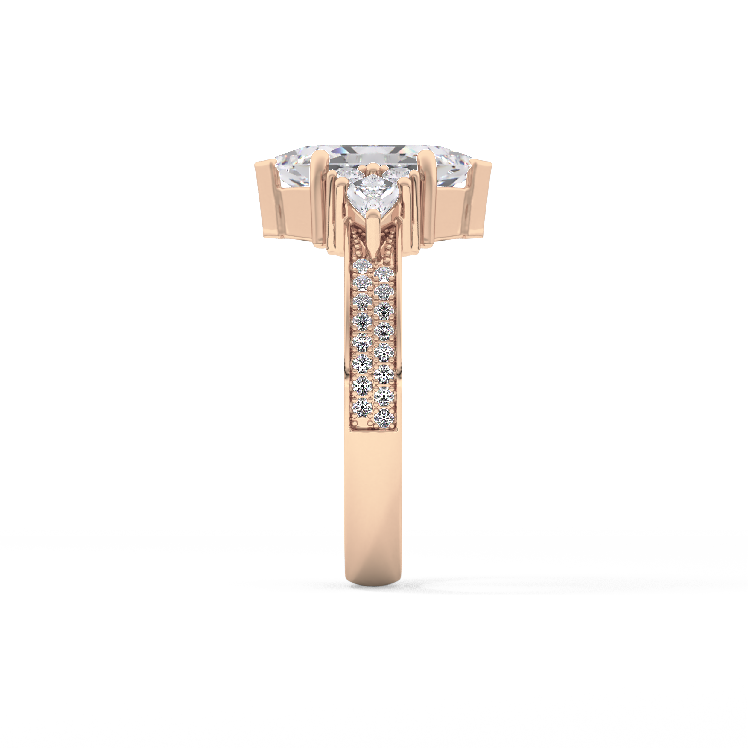 Hexagon Cluster Lab Grown Diamond Engagement Ring