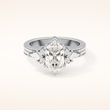 3.28 CT Hexagon Shaped Cluster Moissanite Engagement Ring