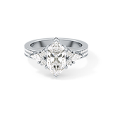 Hexagon Cluster Lab Grown Diamond Engagement Ring
