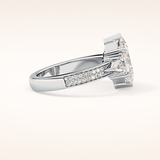 3.28 CT Hexagon Shaped Cluster Moissanite Engagement Ring