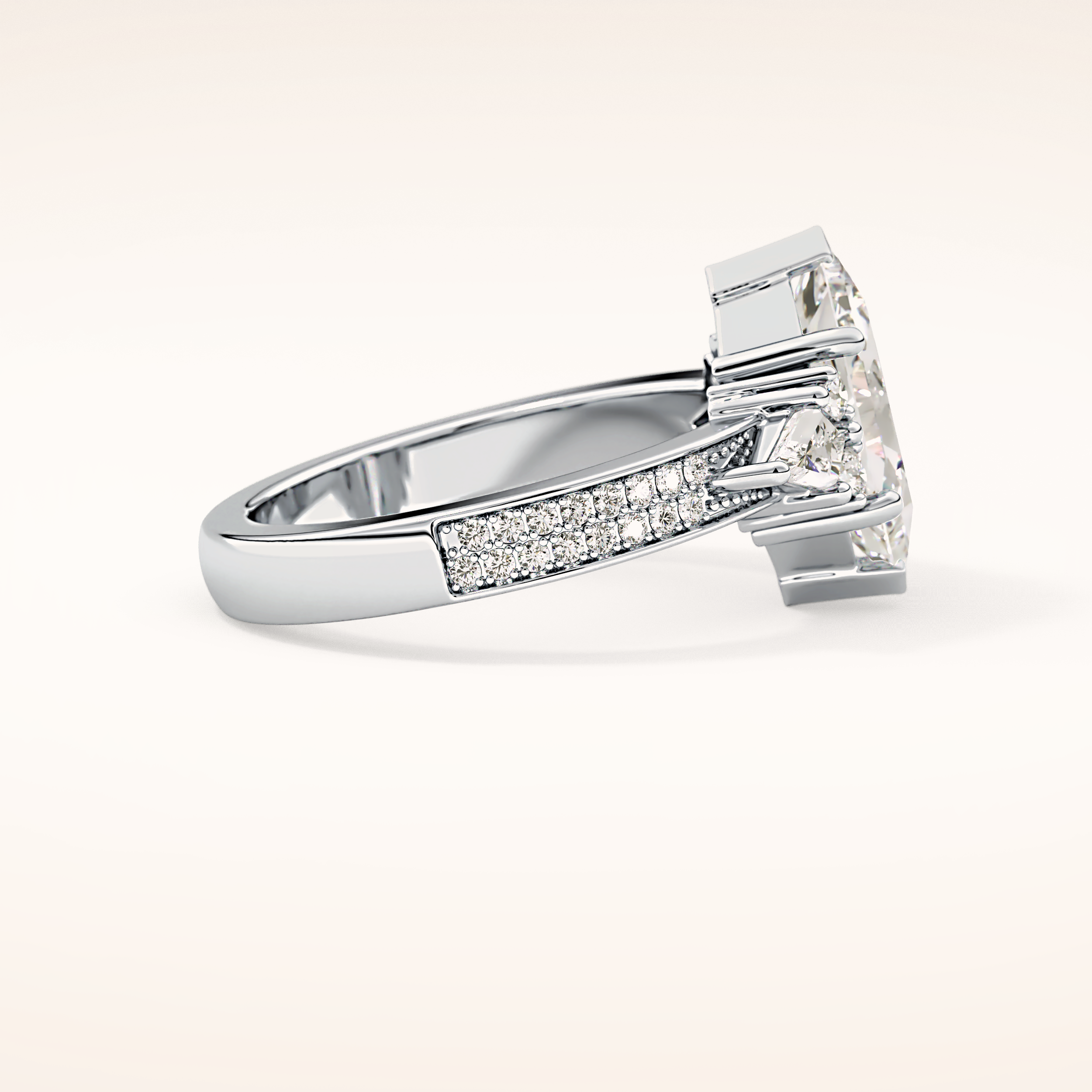 3.28 CT Hexagon Shaped Cluster Moissanite Engagement Ring