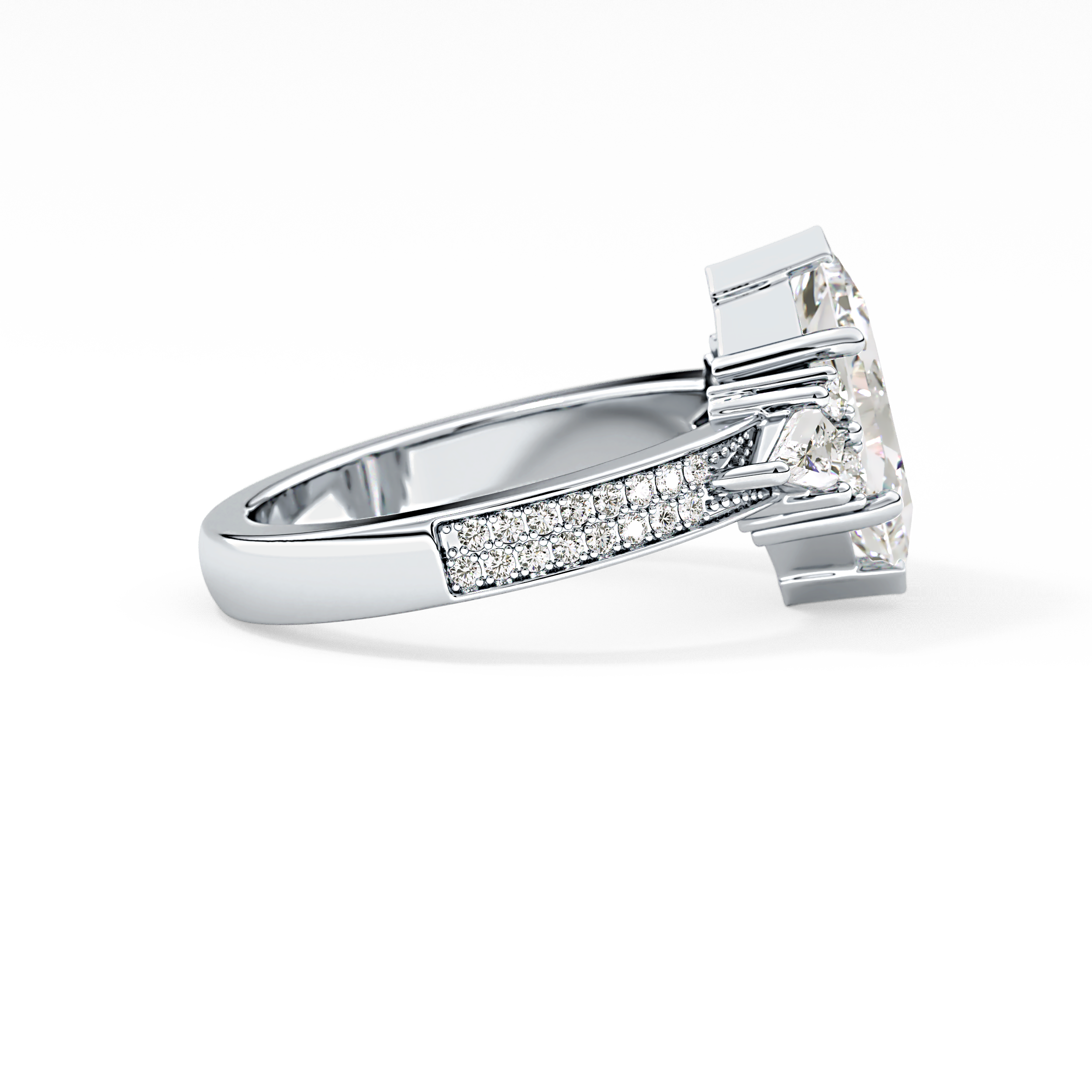 Hexagon Cluster Lab Grown Diamond Engagement Ring