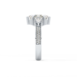 Hexagon Cluster Lab Grown Diamond Engagement Ring