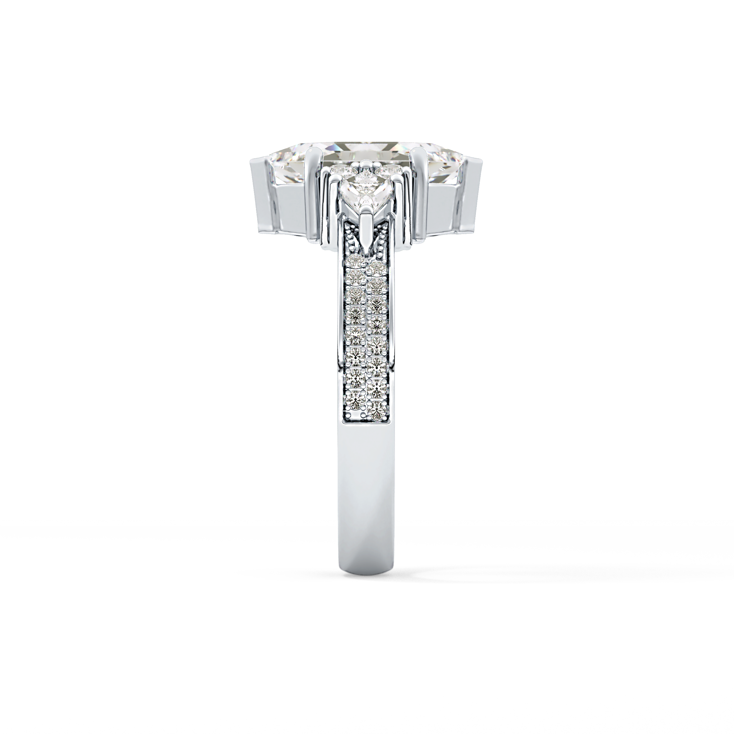 Hexagon Cluster Lab Grown Diamond Engagement Ring
