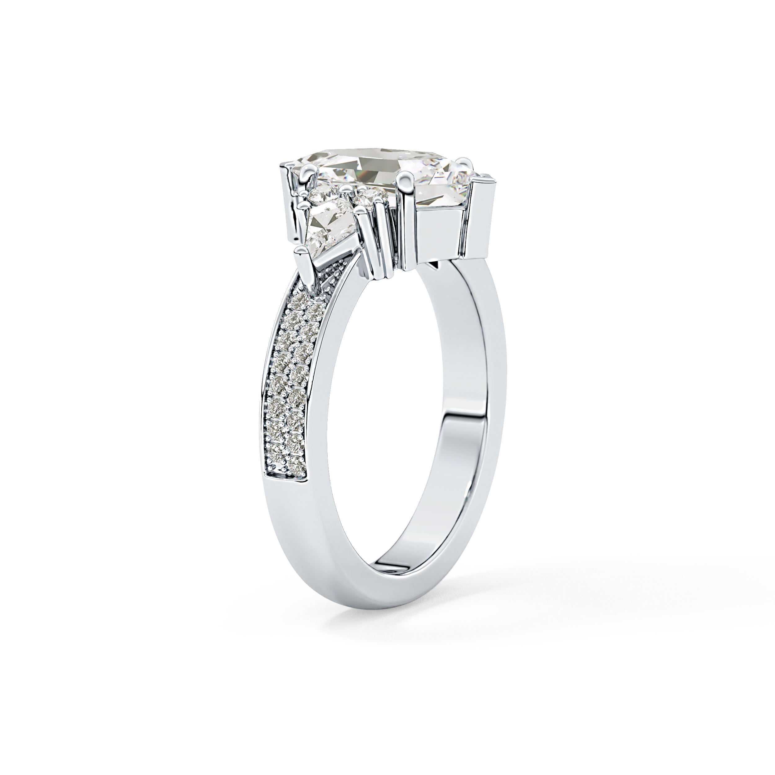 Hexagon Cluster Lab Grown Diamond Engagement Ring