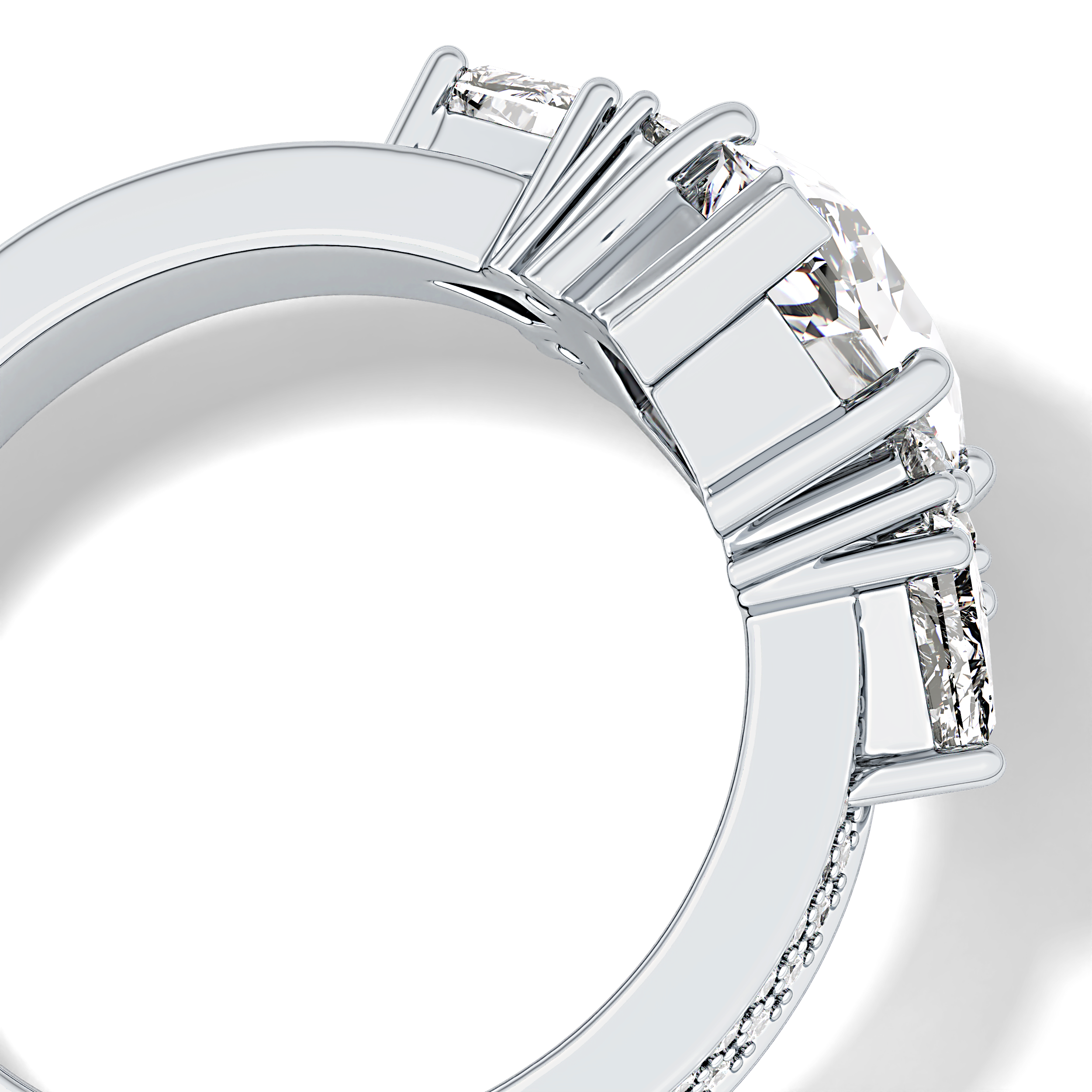 Hexagon Cluster Lab Grown Diamond Engagement Ring