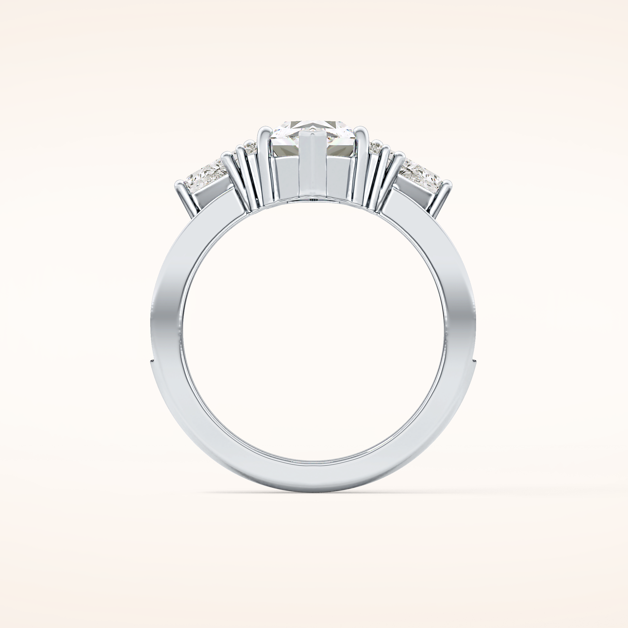 3.28 CT Hexagon Shaped Cluster Moissanite Engagement Ring