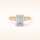 2.76 CT Emerald Shaped Solitaire Moissanite Engagement Ring