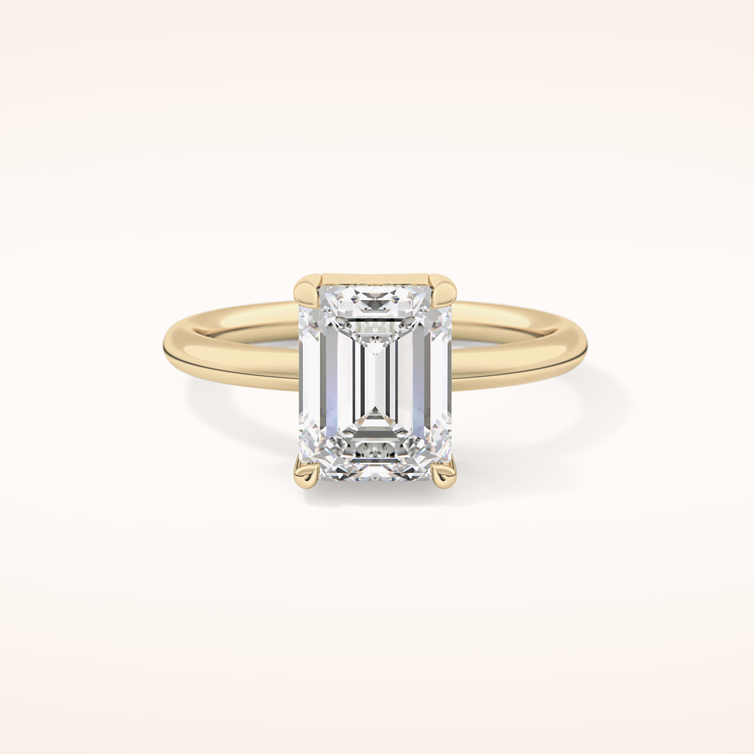 2.76 CT Emerald Shaped Solitaire Moissanite Engagement Ring