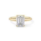 Emerald Solitaire Lab Grown Diamond Engagement Ring