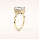 2.76 CT Emerald Shaped Solitaire Moissanite Engagement Ring