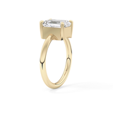 Emerald Solitaire Lab Grown Diamond Engagement Ring