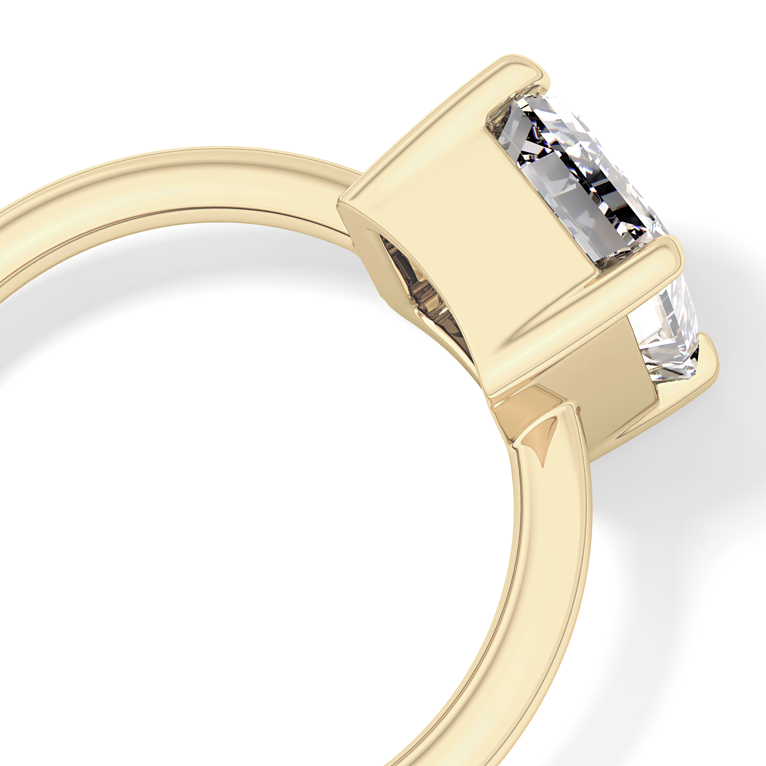 Emerald Solitaire Lab Grown Diamond Engagement Ring