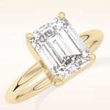 2.76 CT Emerald Shaped Solitaire Moissanite Engagement Ring